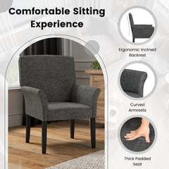 Executive Guest Chair Reception Waiting Room Arm Chair-Gray