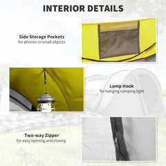 4 Person Camping Tent, Easy Pop Up Tent with Doors, Windows and Carry Bag, Automatic Setup Tent for Hiking, Blue