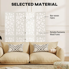 4 Panel Room Divider, 5.6 FT Lightweight Folding Privacy Screen with Geometric Pattern for Living Room, Bedroom, Black