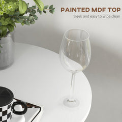 High Top Bar Table, Modern Round Dining Table with Painted Top and Steel Base, Bistro Table for 2 People, Black