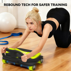Ab Wheel Roller, Automatic Rebound Abdominal Wheel, Core Training Equipment with Phone Holder and Foldable Handle