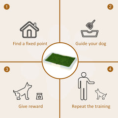 Puppy Training Pad, Indoor Portable Puppy Pad, with Artificial Grass, Grid, Panel, Tray, 18.3" x 13.4"