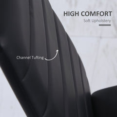 High Back Dining Chairs, Modern Upholstered PU Leather Accent Chairs with Metal Legs for Kitchen, Set of 4, Black