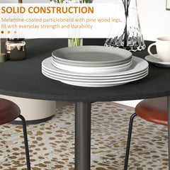 Folding Dining Table, Round Drop Leaf Kitchen Table for Small Spaces with Wood Legs, Oak
