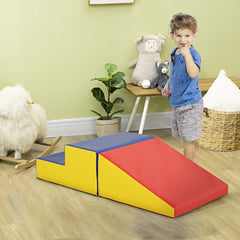 2-Piece Climb and Crawl Activity Soft Play Set, Secure Foam Blocks Playset for Toddler Preschooler Babies Indoor, Activity Structure Play Equipment, Multi-colour