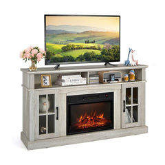 Fireplace TV Stand with 1400W Electric Fireplace-Gray