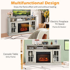 Fireplace TV Stand with 1400W Electric Fireplace-Gray