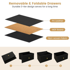 Floor Dresser Storage Organizer with 5/6/8 Drawers with Fabric Bins and Metal Frame-8-Drawer