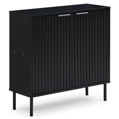 Fluted Buffet Cabinet with 2-Door Sideboard for Kitchen and Dining Room-Black