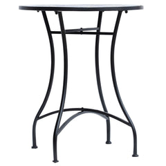 23.6" Mosaic Round Patio Table with Ceramic Tabletop, Outdoor Furniture, Multicolor