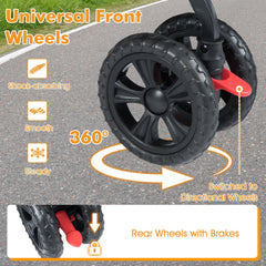 Foldable Double Pet Stroller with Adjustable Sunshade and Storage Basket-Black
