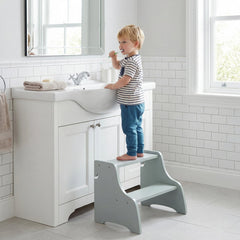 Foldable Toddler Step Stool with Chalkboards 2-Step Stool-Gray