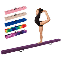 Folding Balance Beam with Solid Wood Base and Anti-slip Bottom-Purple