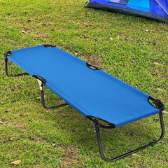 Outdoor Folding Camping Bed for Sleeping Hiking Travel-Blue