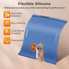 Food Warming Mat Rollable and Portable Electric Warming Tray with Fasting Heating-Blue