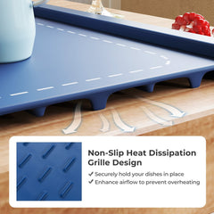 Food Warming Mat Rollable and Portable Electric Warming Tray with Fasting Heating-Blue
