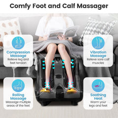 Foot and Calf Massager Shiatsu Foot Massager Machine with Tilt Base-Gray