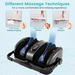 Foot and Calf Massager with Heat for Blood Circulation Pain Relief-Gray