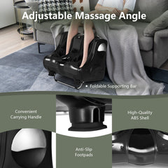 Foot and Calf Massager with Heat Vibration Deep Kneading and Shiatsu-Black