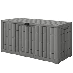 80 Gallon Resin Deck Box, Lockable Outdoor Storage Box, Splash-Resistant & UV Resistant Patio Storage Container