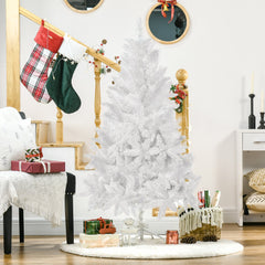 4ft Artificial Christmas Tree with Pine Realistic Branches, Auto Open, for Indoor Decoration, White