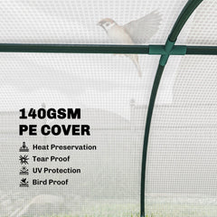 Portable Mini Greenhouse, Tunnel Growing Tent with 5 Mesh Windows and Steel Frame, 7' x 3' x 2', Green