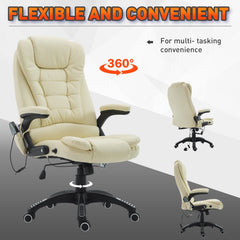 Massage Office Chairs Computer Executive Ergonomic Heated Vibrating Beige
