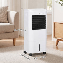 Cooling Fan for Bedroom with Ice Pack, Tower Fan with Remote Control, 3 Modes, 3 Speeds, 7.5H Timer, White