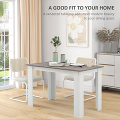 47" Kitchen Table for 4-6 People, Dining Table with Wood Effect for Dining Room, Black