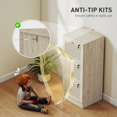 2 Drawer Filing Cabinet with Lock, Boho File Cabinet for A4 Letter Size Files with Decorative Rattan Accents, Oak