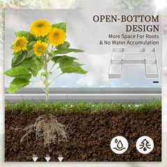 Steel Raised Garden Bed, Set of 5 Large Box Planters for Outdoor Plants Vegetables Flowers Herbs, 8x8x1ft, Black