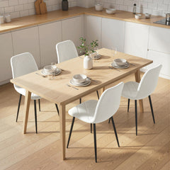 Dining Chairs Set of 4, Upholstered Dining Room Chairs with Steel Legs, Modern Kitchen Chair for Dining Room, Black