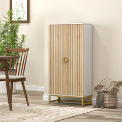 47" Kitchen Pantry Cabinet, Freestanding Kitchen Storage Cabinet with 12 Door Shelves and Adjustable Shelves, White