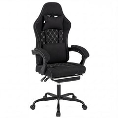 Gaming Chair Height Adjustable Computer Chair with Headrest Video Game Chair-Black