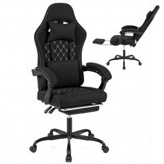 Gaming Chair Height Adjustable Computer Chair with Headrest Video Game Chair-Black