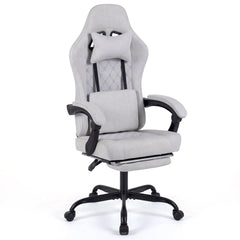 Gaming Chair Height Adjustable Computer Chair with Headrest Video Game Chair-Gray