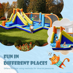 Giant Soccer Themed Inflatable Water Park with 180 in Field and 735W Blower