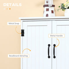 48" 4-Door Storage Cabinet Multi-Storey Large Space Pantry with Adjustable Shelves Black