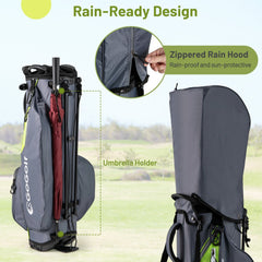 Golf Stand Bag Lightweight Golf Bag with 8 Way Top Dividers and 5 Zippered Pockets-Gray