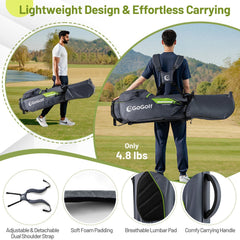 Golf Stand Bag Lightweight Golf Bag with 8 Way Top Dividers and 5 Zippered Pockets-Gray