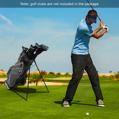 Golf Stand Cart Bag with 6-Way Divider Carry Pockets-Black