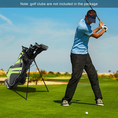 Golf Stand Cart Bag with 6 Way Divider Carry Pockets-Green