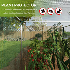 Galvanized Steel Crop Cage, Plant Protection Tent with Zippered Door, 4' x 4', Black