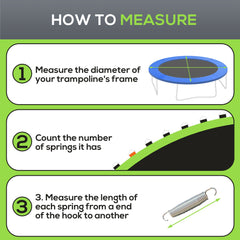 Trampoline Replacement Mat, Fits 14' Trampoline w/ 80 V-Hooks & 5.5" Springs (Spring & Frame not Included), Black