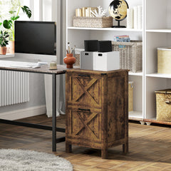 Vertical Filing Cabinet with 2 Drawers, Rustic Farmhouse Office Storage Cabinet for A4, Letter Size, Distressed Black