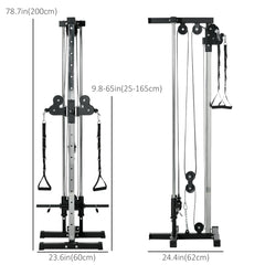 Wall Mount Cable Station, 15 Positions Adjustable Dual Pulley Machine Cable Crossover Machine Home Gym Equipment