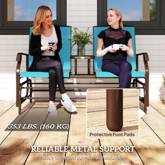 Patio Glider Rocking Chair 2 Person Outdoor Loveseat Rocker Garden Furniture Bench, Grey