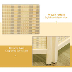 Woven Bamboo Room Divider, 4 Panel Folding Indoor Privacy Screens for Home Office, 71"x71"x0.6", Natural