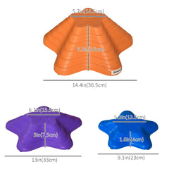 6PCs Larger Size Balance Stepping Stones for Kids with Non-slip Bottom, Stackable Obstacle Course Outdoor Indoor, Play River Rocks with Starfish Style