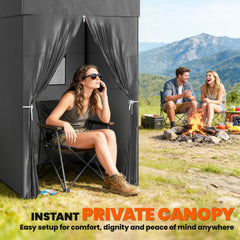 4 x 4 ft Compact Pop Up Canopy Tent, UPF 50+ Changing Room, Portable Instant Privacy Canopy with Mesh Window, Black